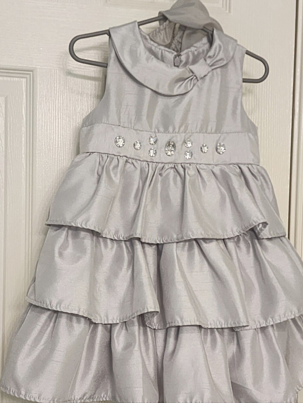 Gymboree Silver Girls Christmas Holiday Special Occasion Dress & Diaper Cover 3T